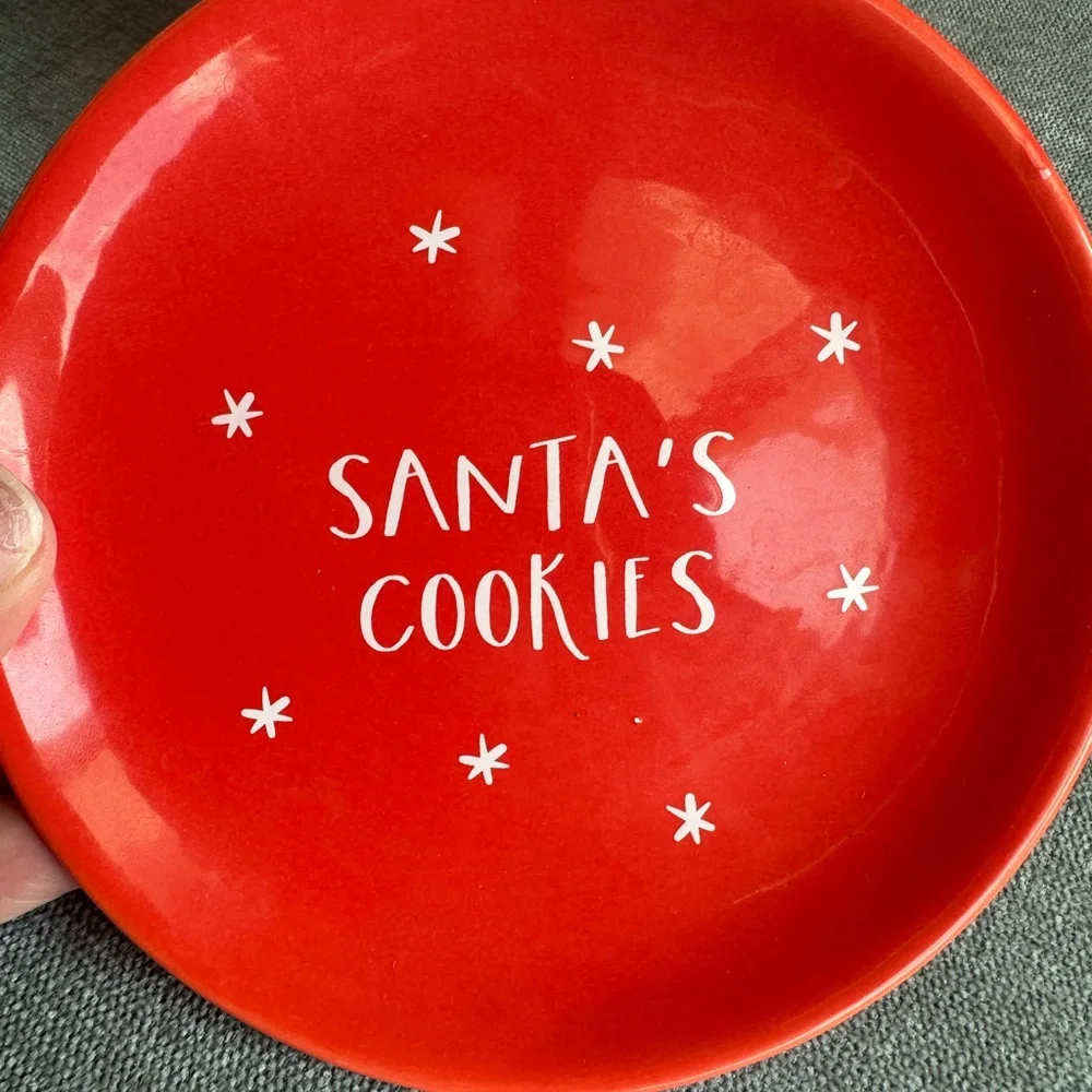 Santa Milk & Cookies Christmas Eve Plate and Bottle Set Holiday Tradition - Picture 2 of 3